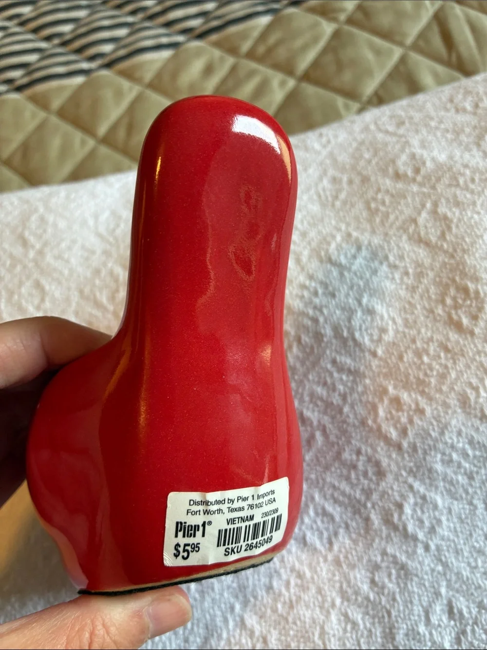 Pier 1 vintage Red Ceramic Bird Tea Light Holder